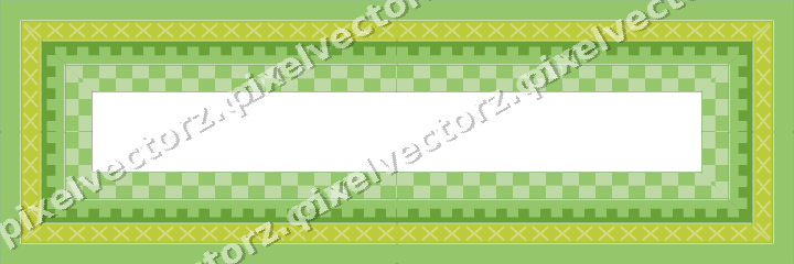 Decorative picture frame border in lime and yellow with cross band