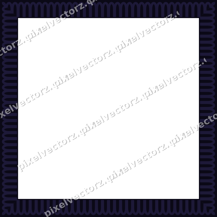 Decorative picture frame border in orange and blue with arcade frieze