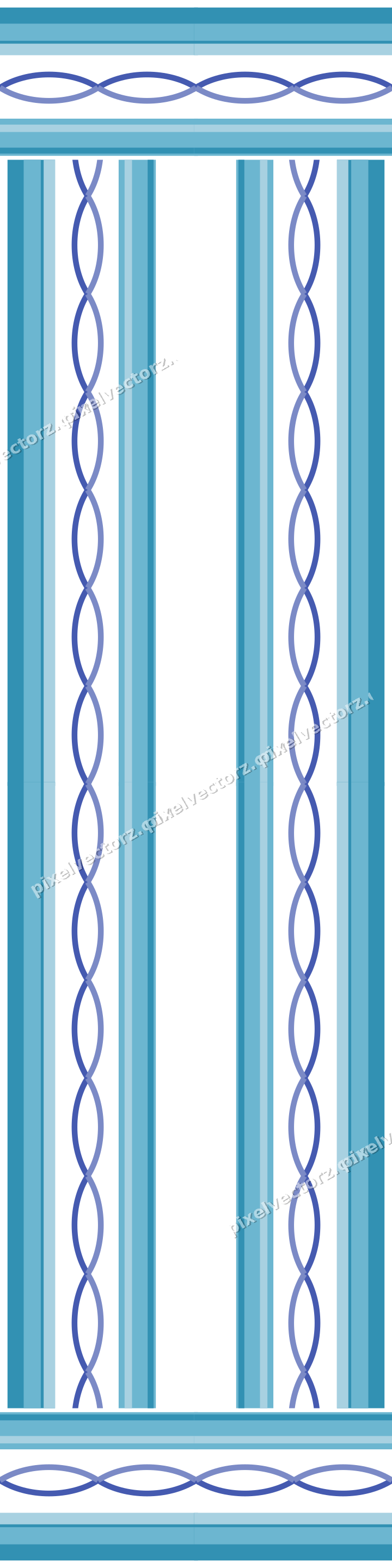 Decorative picture frame border in blue and cyan with guilloche