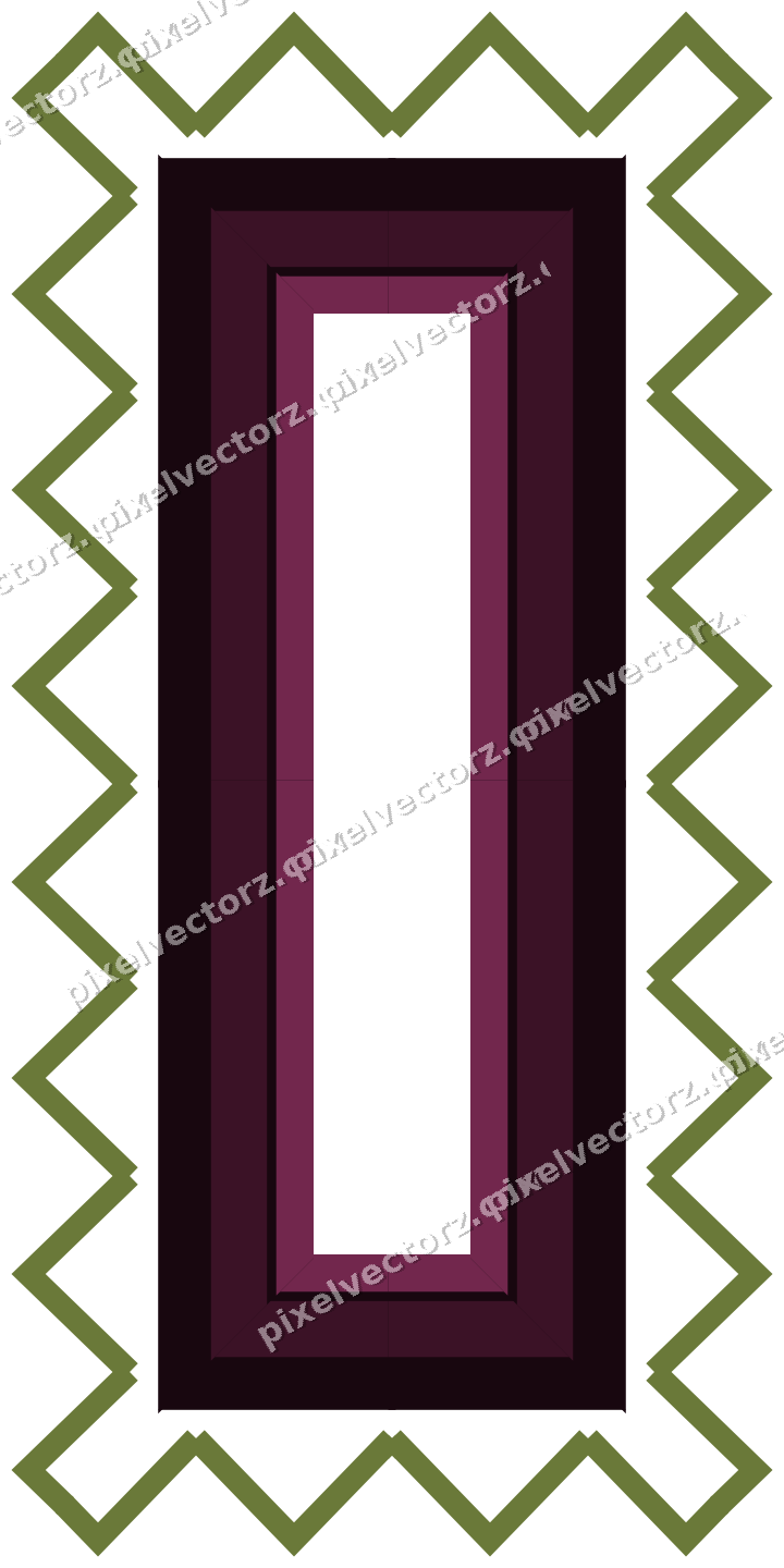 Decorative picture frame border in lime and pink with zigzag