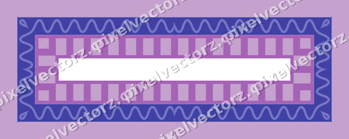 Decorative picture frame border in purple and blue with wave band