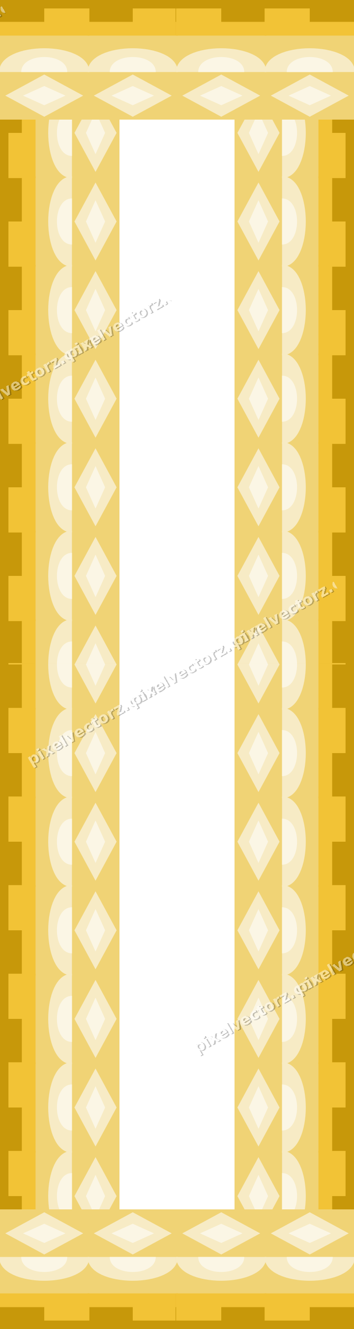 Decorative picture frame border in dark blue and amber with scale band