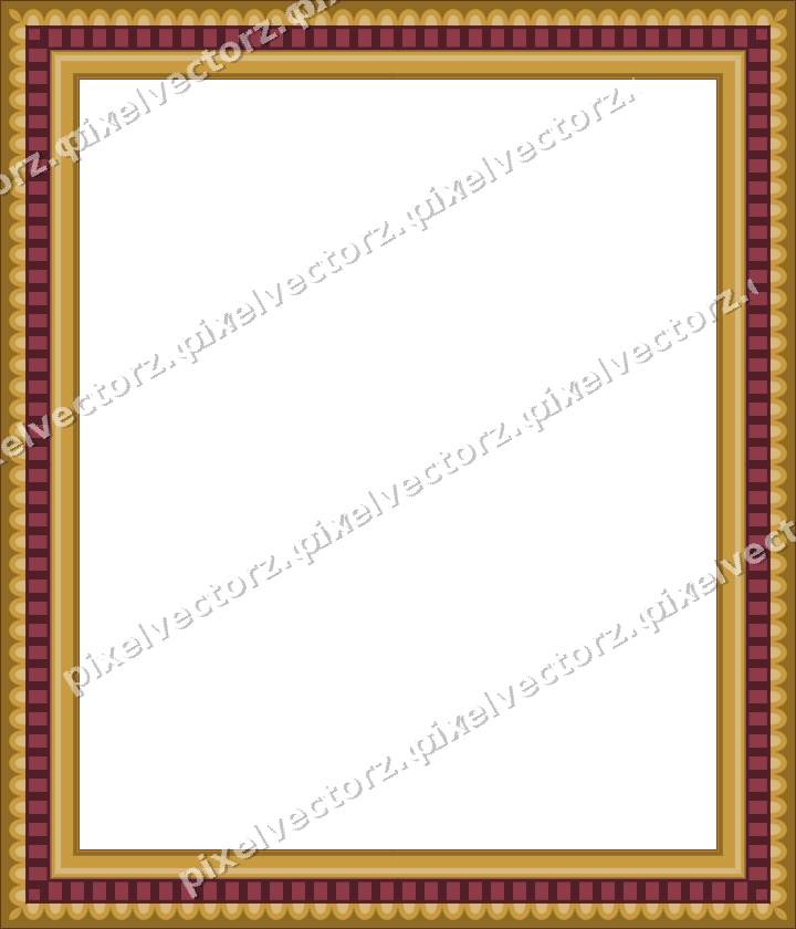 Decorative picture frame border in dark pink and amber with scale band