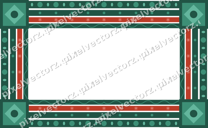 Decorative picture frame border in amber and green with star band