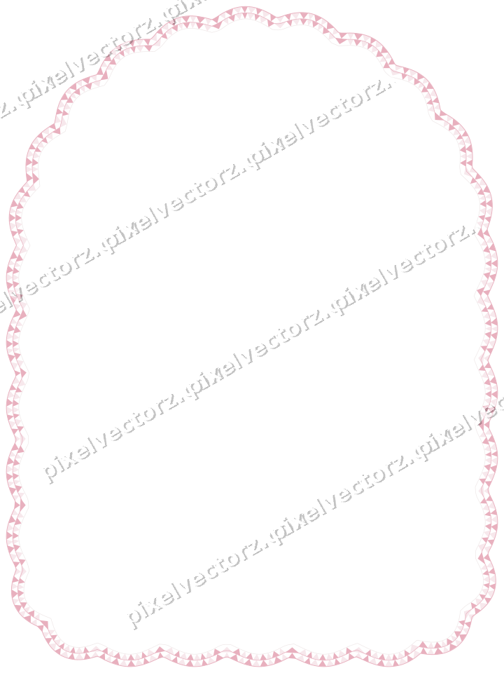 Decorative line art frame in pale pink and pale red with label plaque