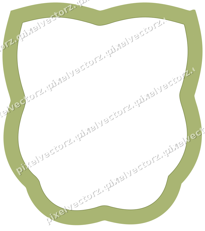 Decorative line art frame in lime and pink with shield