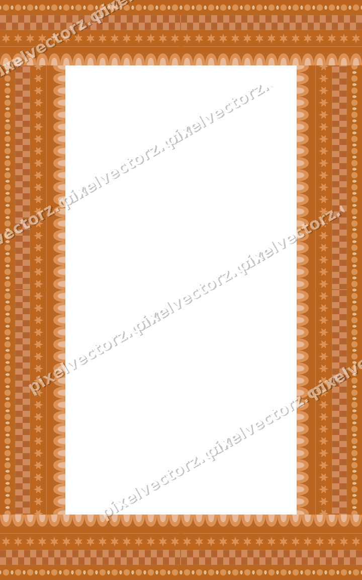 Decorative picture frame border in orange and teal with bead and reel