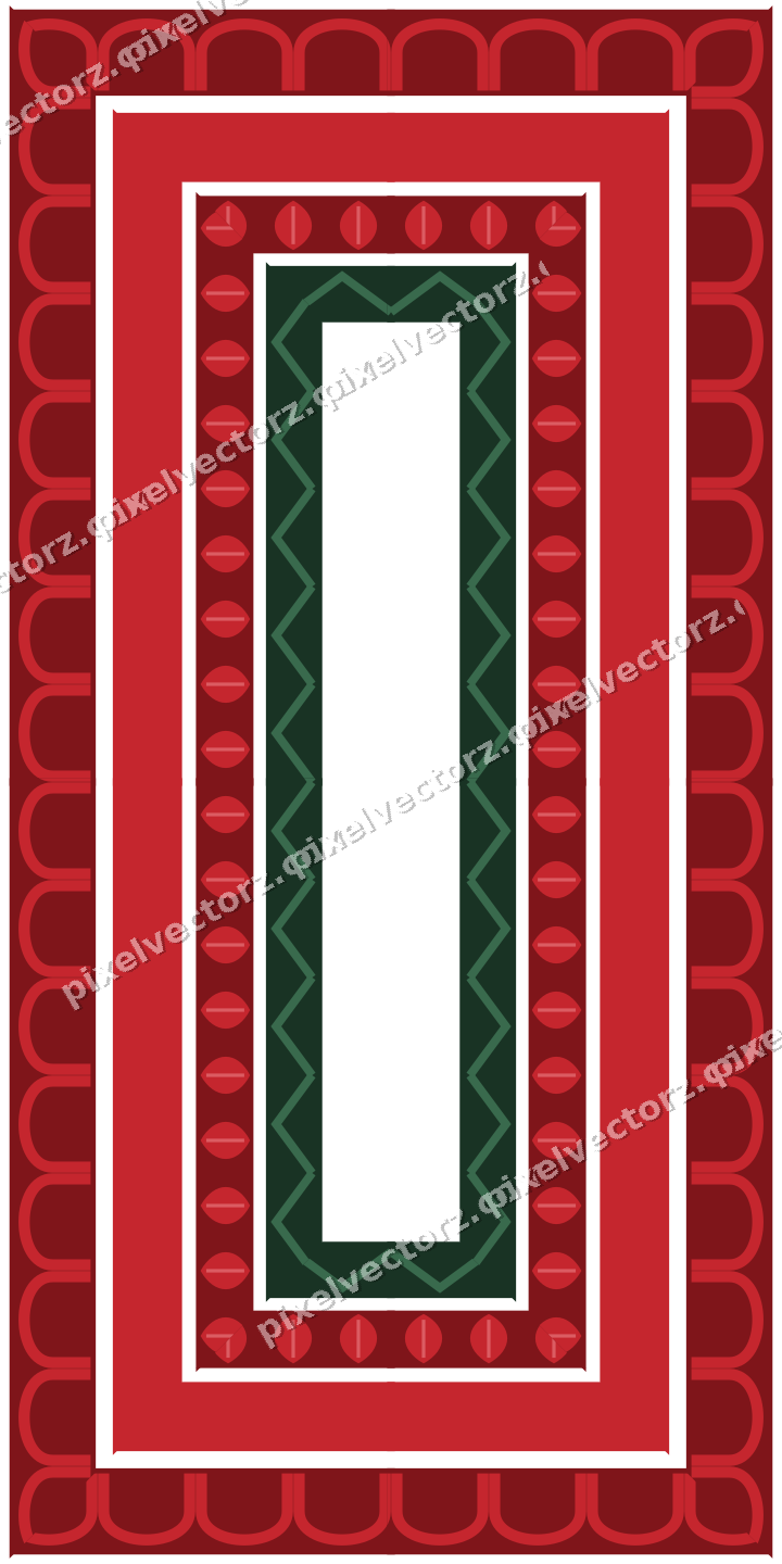 Decorative picture frame border in dark green with leaf moulding