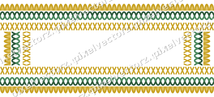 Decorative picture frame border in dark green with scale band