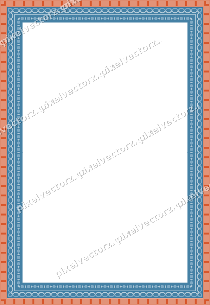 Decorative picture frame border in orange and cyan with guilloche