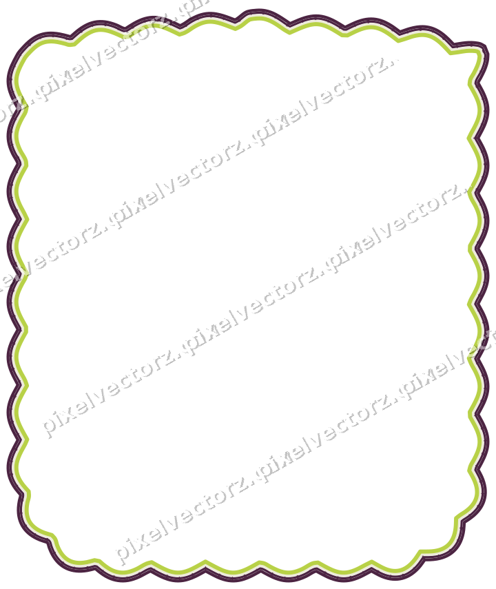 Decorative line art frame in dark magenta and lime with label plaque
