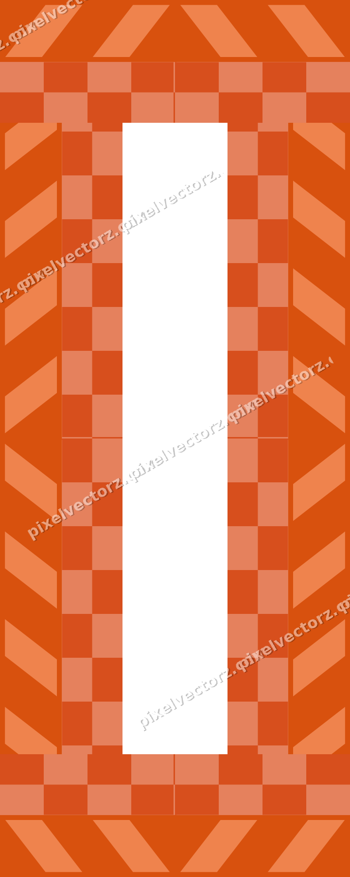 Decorative picture frame border in orange and teal with diagonal band