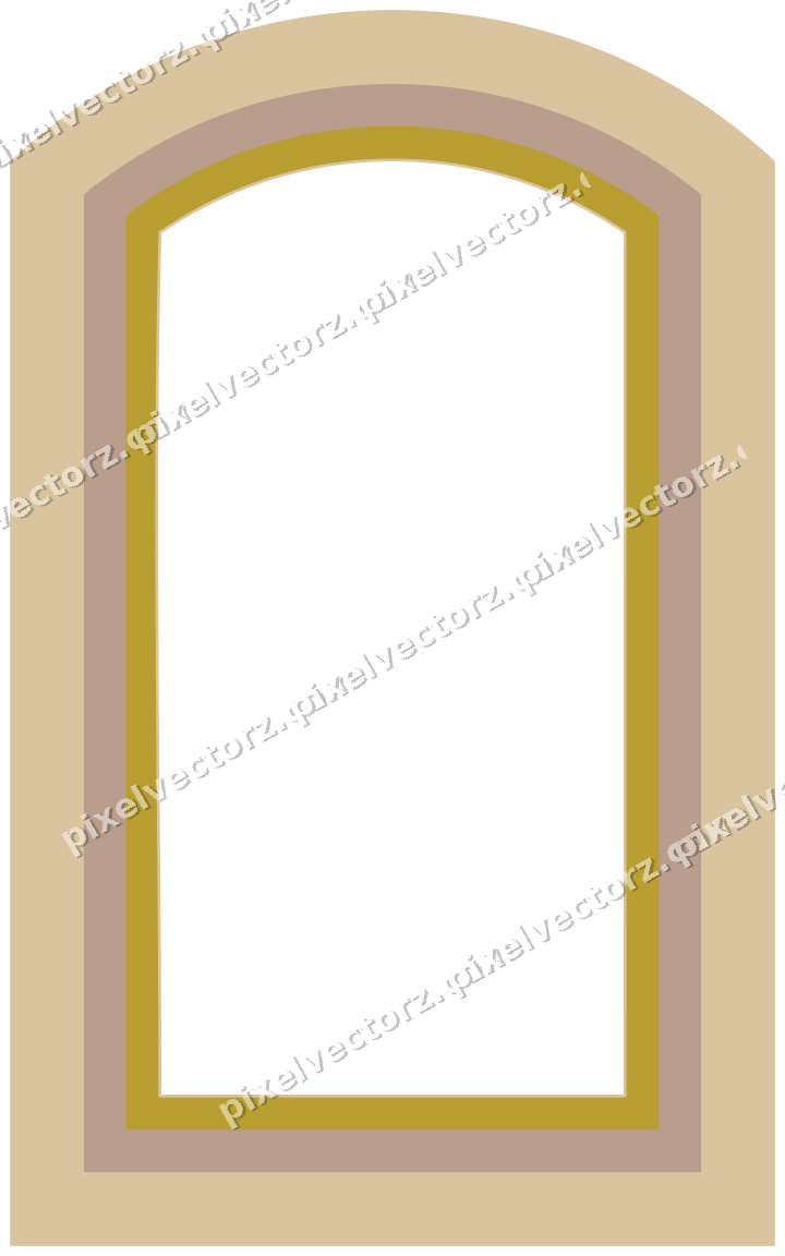 Decorative line art frame in amber and pale orange with label plaque