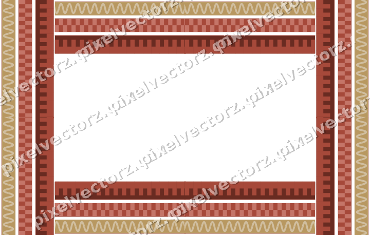 Decorative picture frame border in orange and amber with wave band
