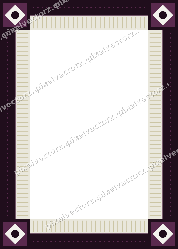 Decorative picture frame border in dark magenta and lime with dot row
