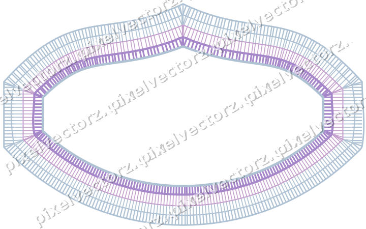Decorative line art frame in purple and blue with label plaque