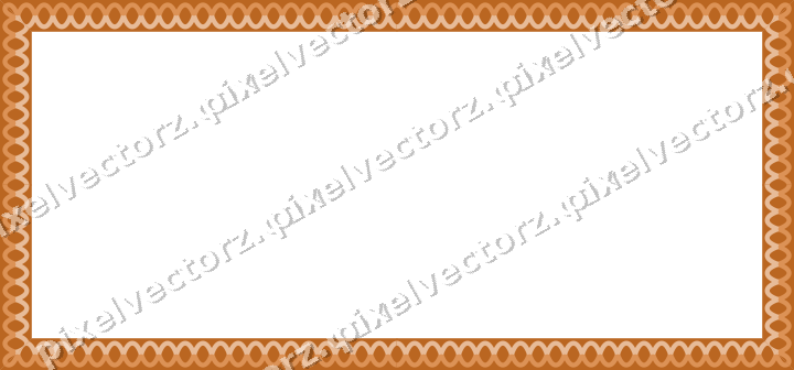 Decorative picture frame border in orange and teal with guilloche