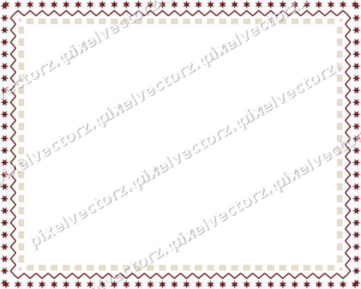 Decorative picture frame border in dark red and dark green with zigzag
