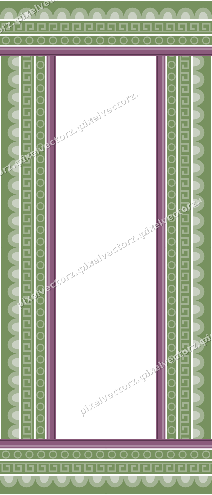 Decorative picture frame border in dark magenta with ring chain