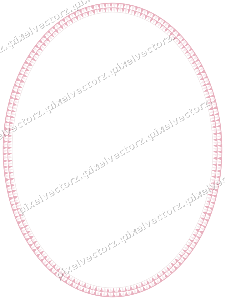 Decorative line art frame in pale pink and pale red with oval