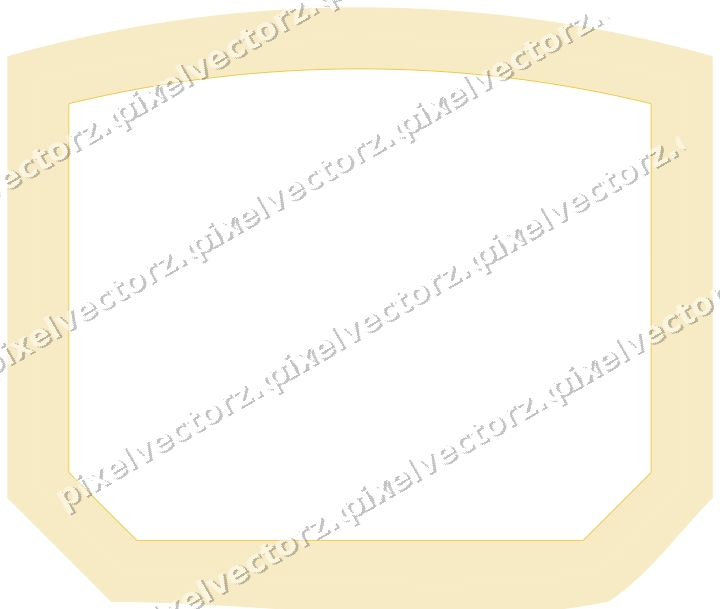 Decorative line art frame in dark blue and amber with label plaque