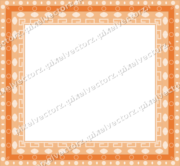 Decorative picture frame border in blue and orange with bead and reel