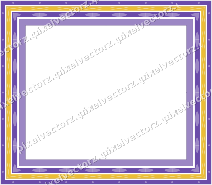 Decorative picture frame border in amber and purple with dot row