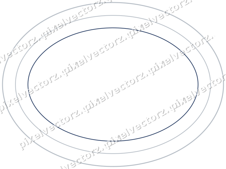 Decorative line art frame in dark blue and white with oval