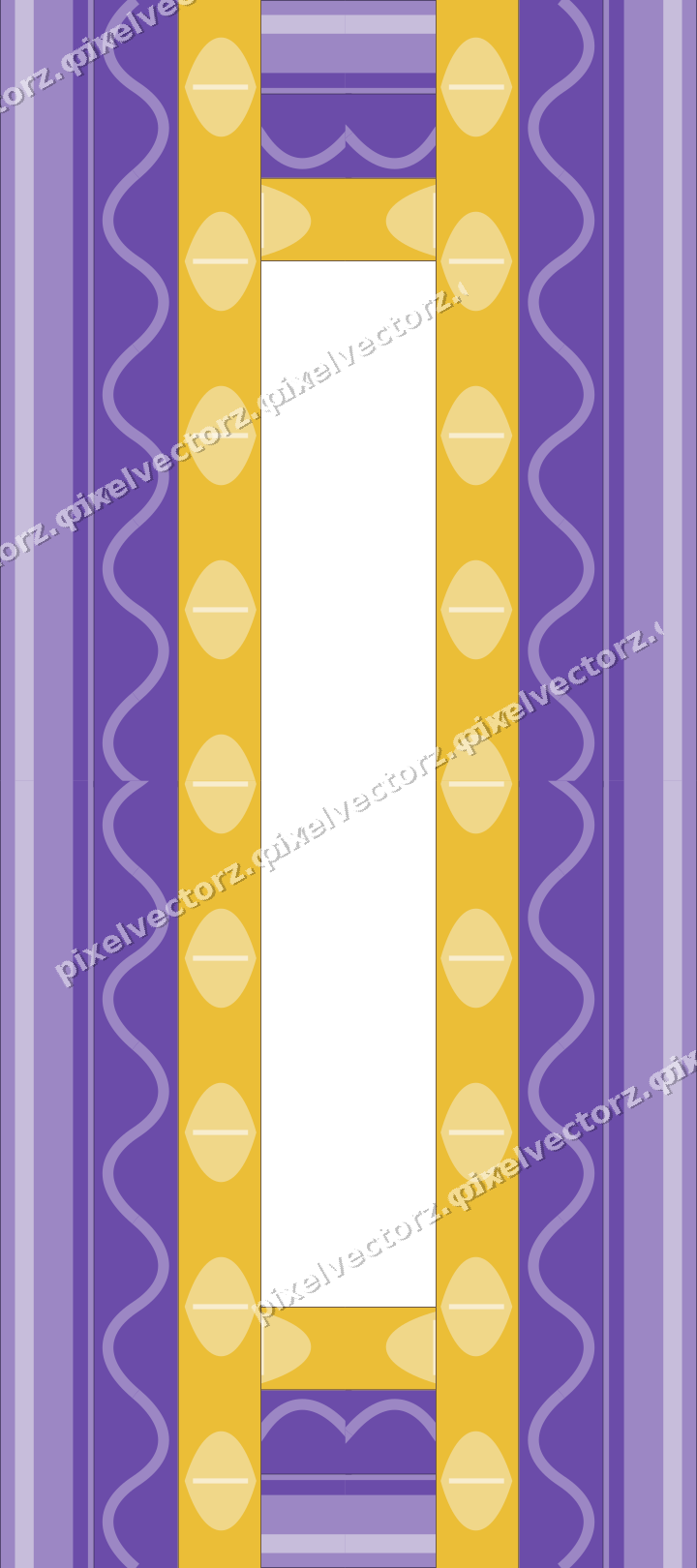 Decorative picture frame border in amber and purple with wave band