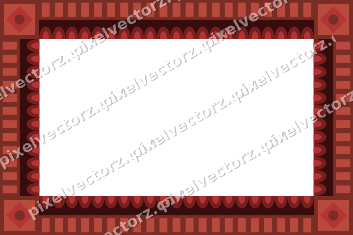 Decorative picture frame border in dark red and dark green with dentil