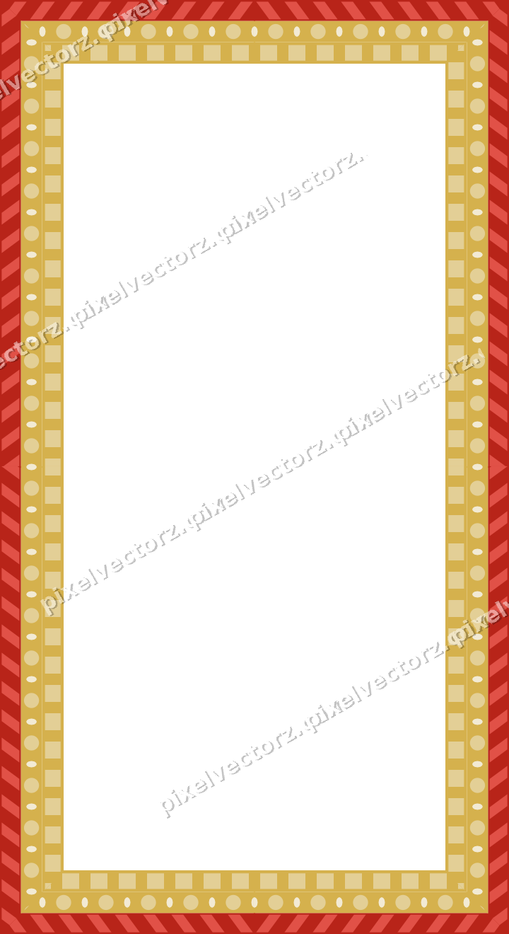 Decorative picture frame border in red and orange with diagonal band