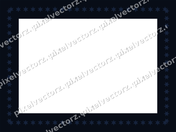 Decorative picture frame border in dark blue and amber with star band