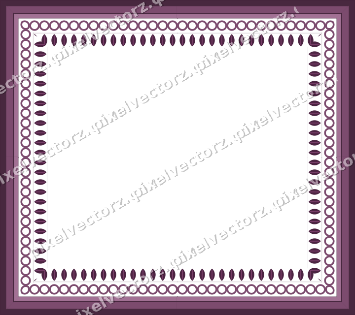 Decorative picture frame border in dark magenta with ring chain
