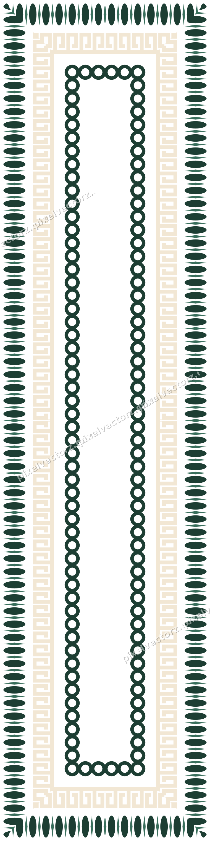 Decorative picture frame border in dark green with egg and dart