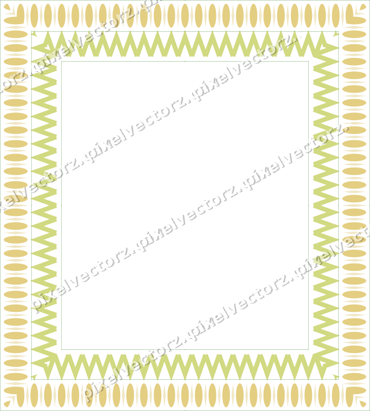 Decorative picture frame border in lime and yellow with egg and dart