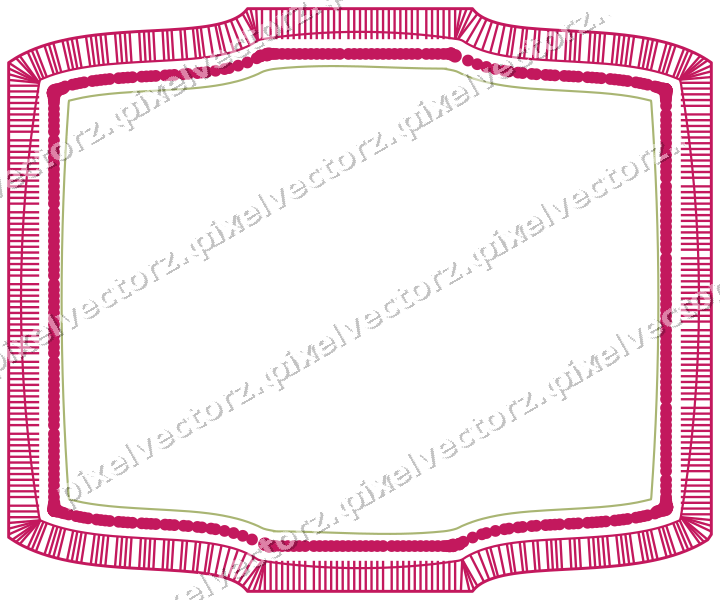 Decorative line art frame in lime and pink with label plaque