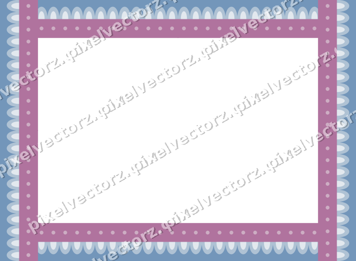 Decorative picture frame border in purple and blue with dot row