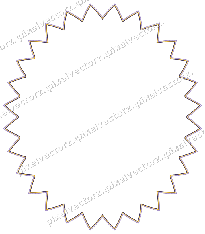 Decorative line art frame in amber and purple with oval