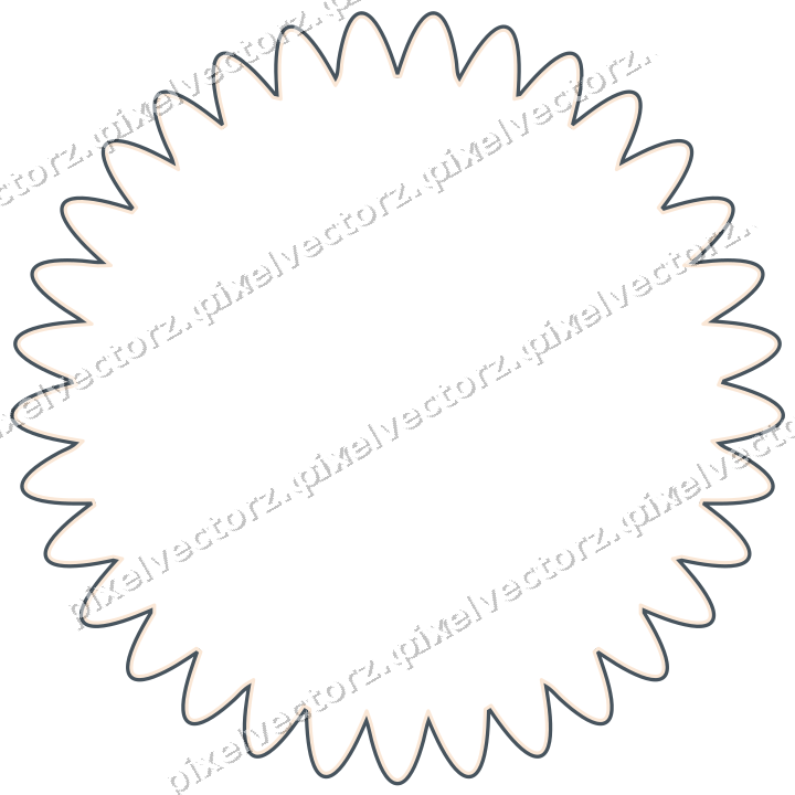 Decorative line art frame in blue and orange with oval