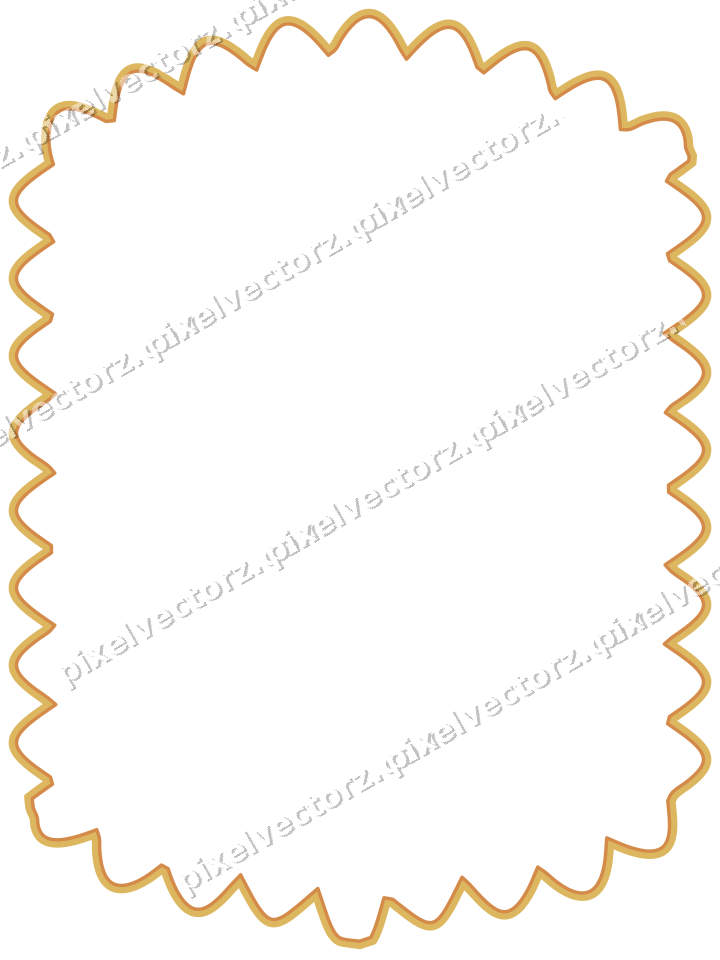 Decorative line art frame in orange and amber with label plaque