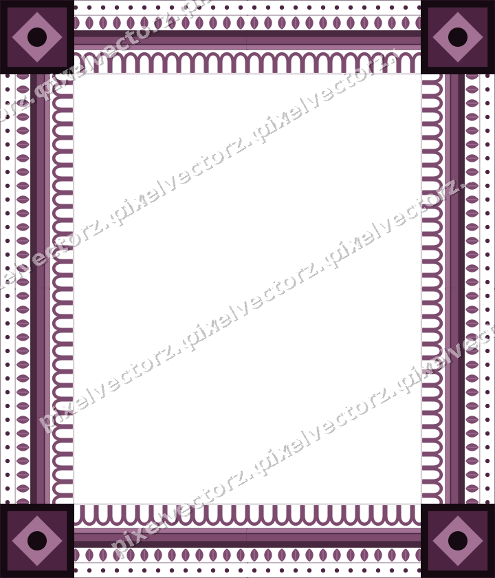 Decorative picture frame border in dark magenta with leaf moulding