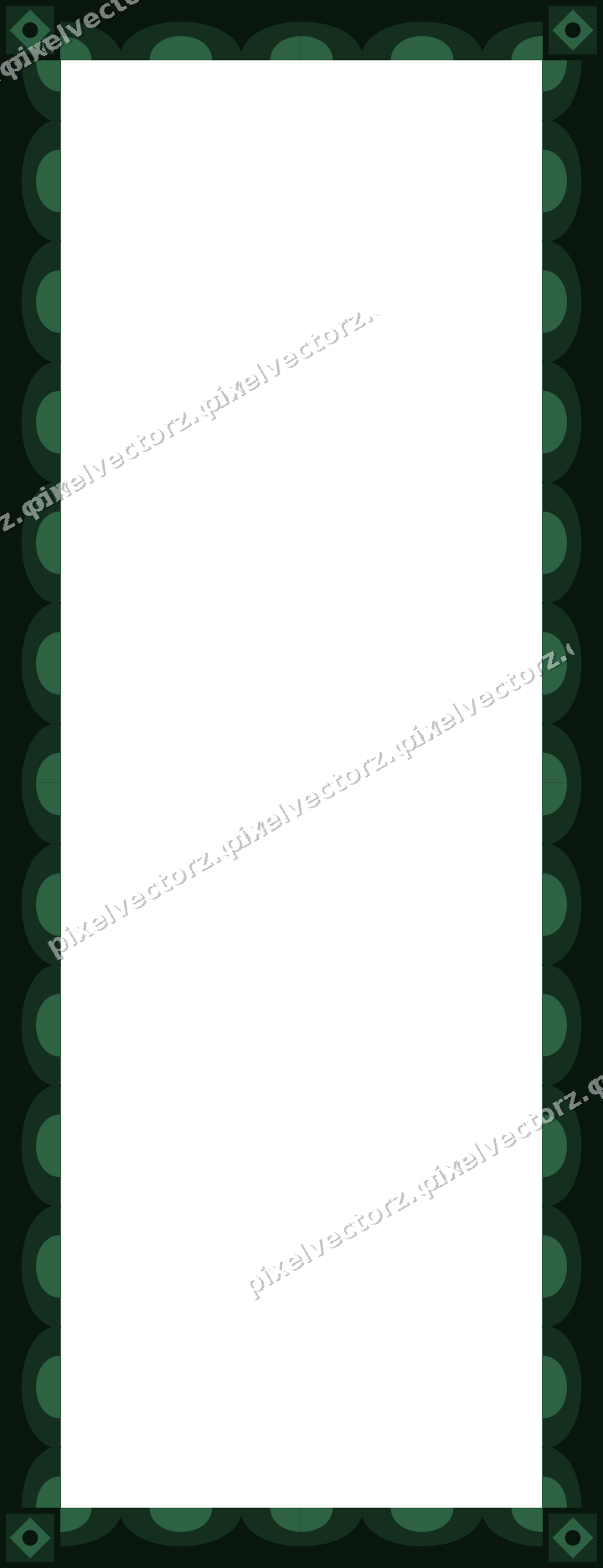 Decorative picture frame border in dark green with scale band