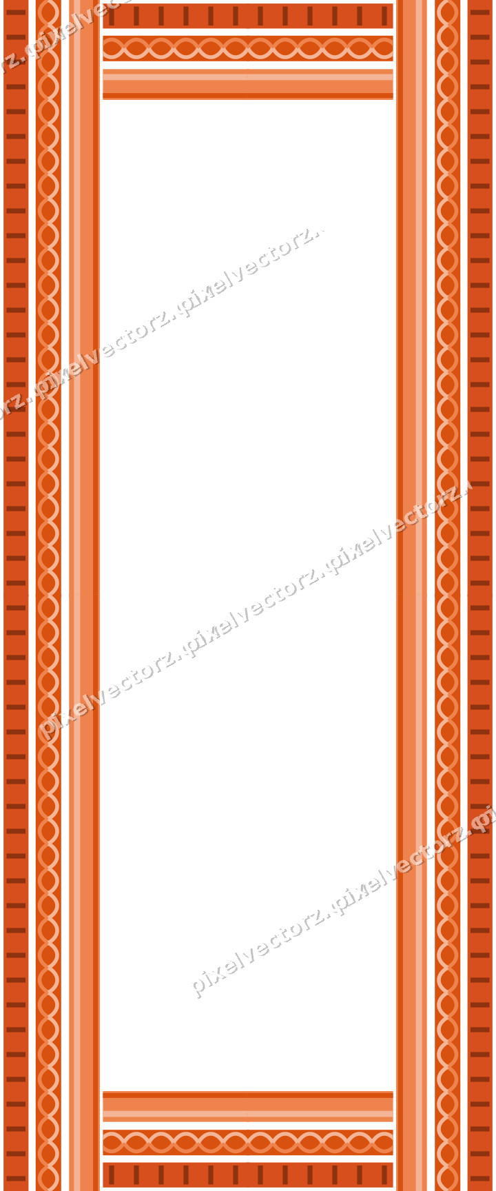 Decorative picture frame border in orange and teal with guilloche