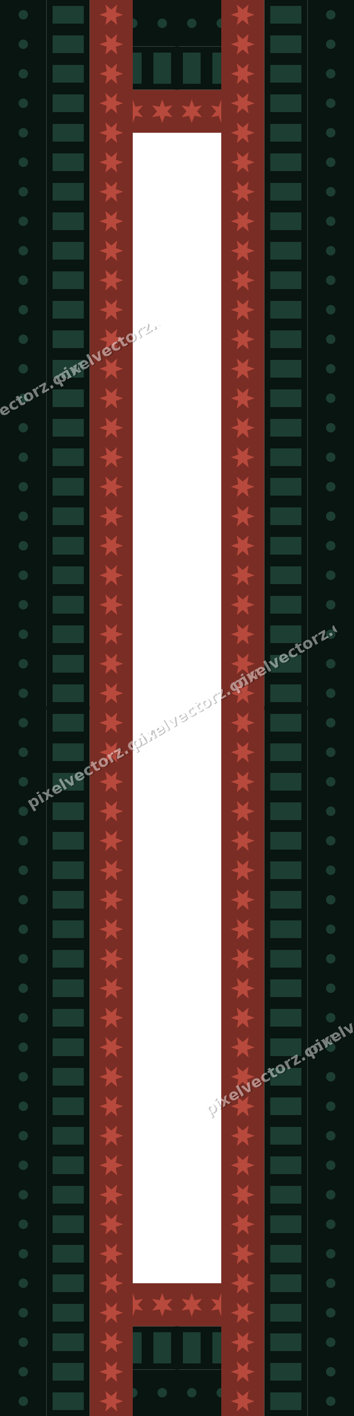 Decorative picture frame border in dark red and dark green with dentil