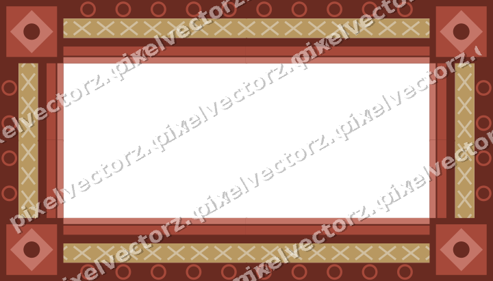 Decorative picture frame border in orange and amber with cross band