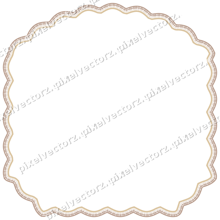 Decorative line art frame in amber and pale orange with label plaque