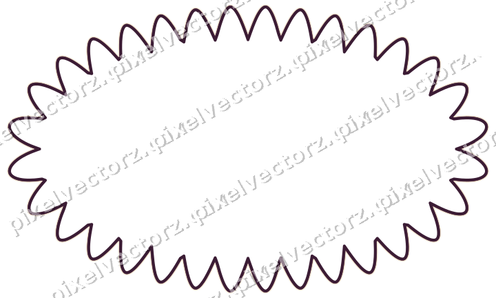Decorative line art frame in dark magenta and amber with oval