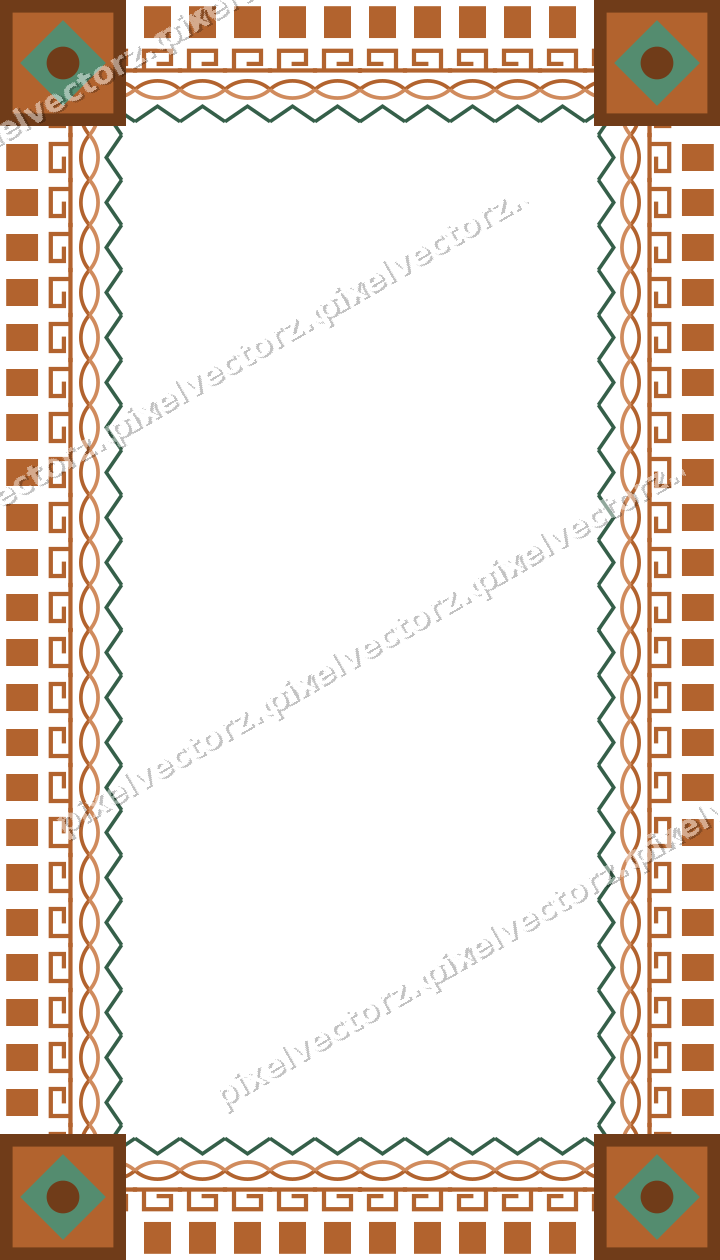 Decorative picture frame border in dark green with guilloche