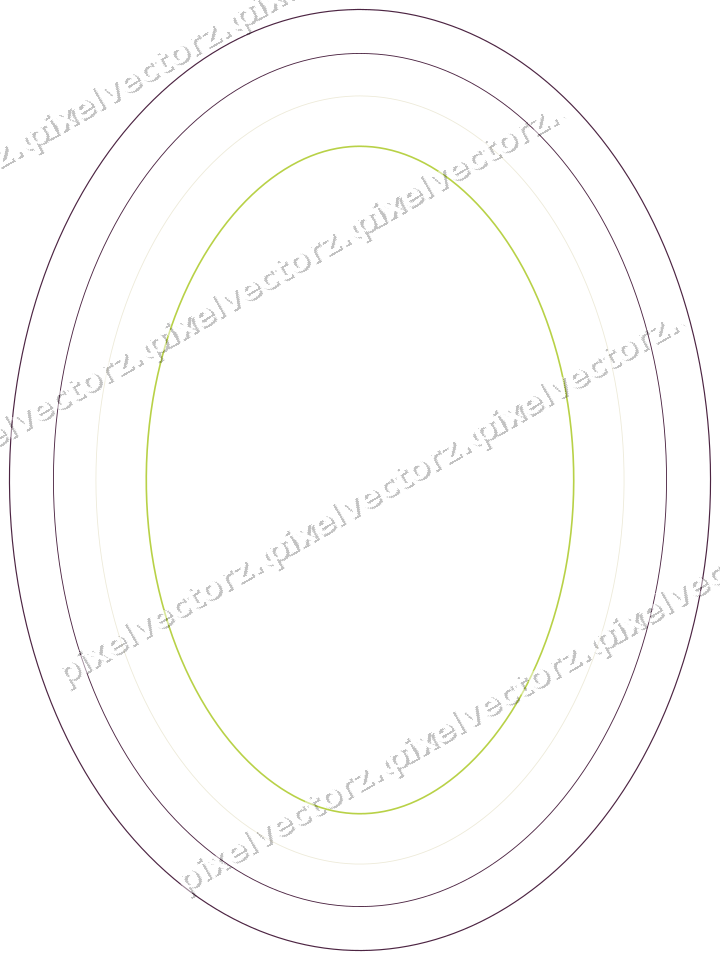 Decorative line art frame in dark magenta and lime with oval