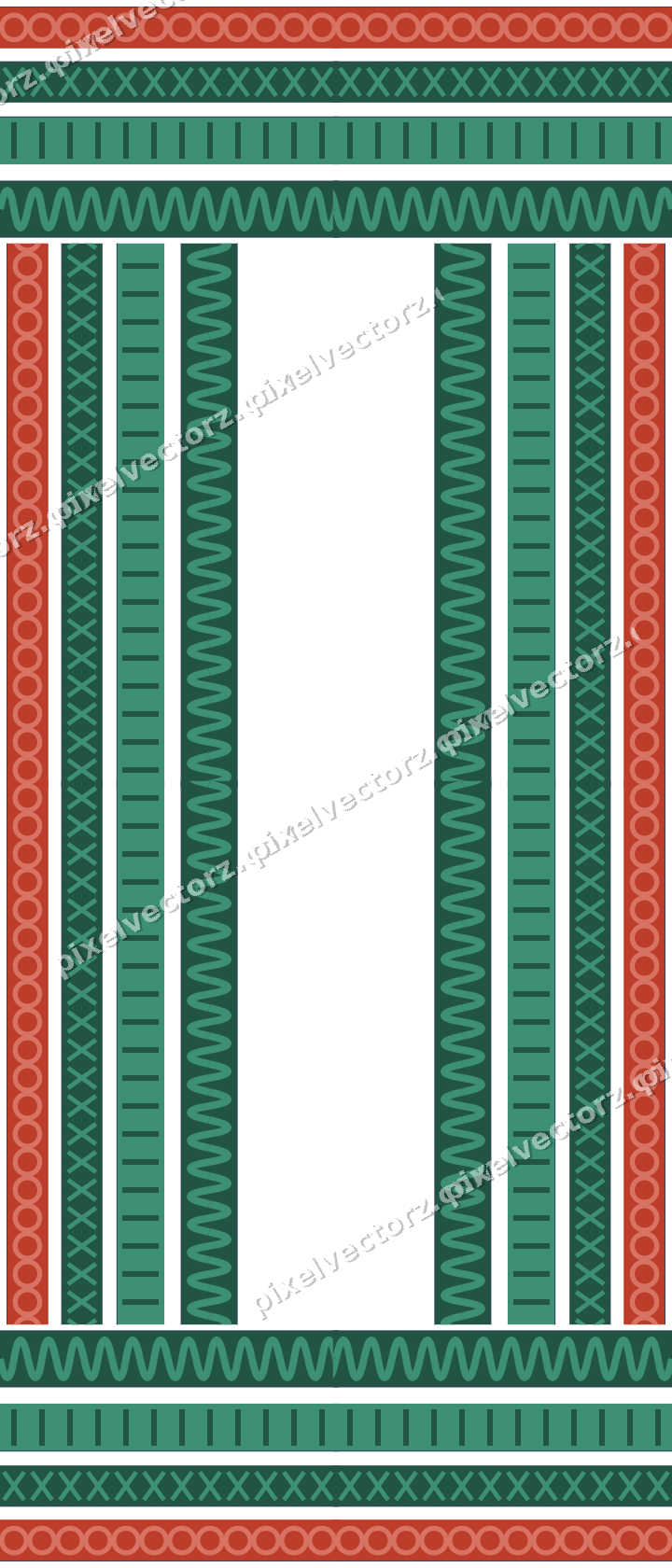 Decorative picture frame border in amber and green with ring chain